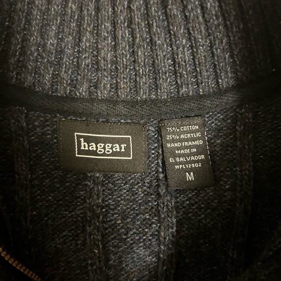 Haggar Blue Quarter-Zip - Picture 6 of 10